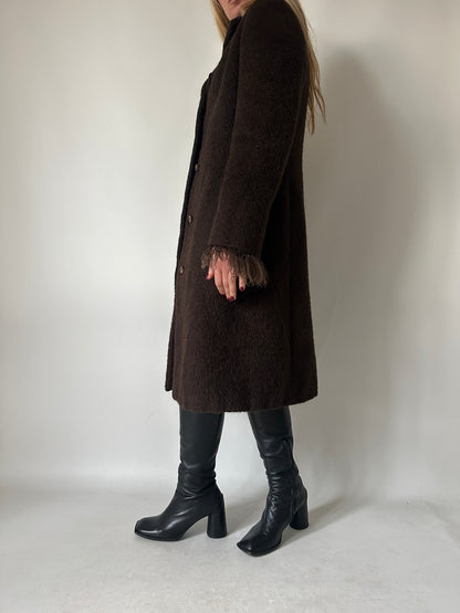 Cappotto Marella petite in lana e mongolia
