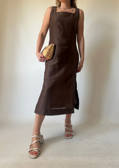 Beautiful chocolate linen dress