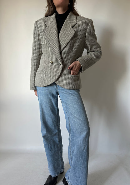 Blazer spigato in lana