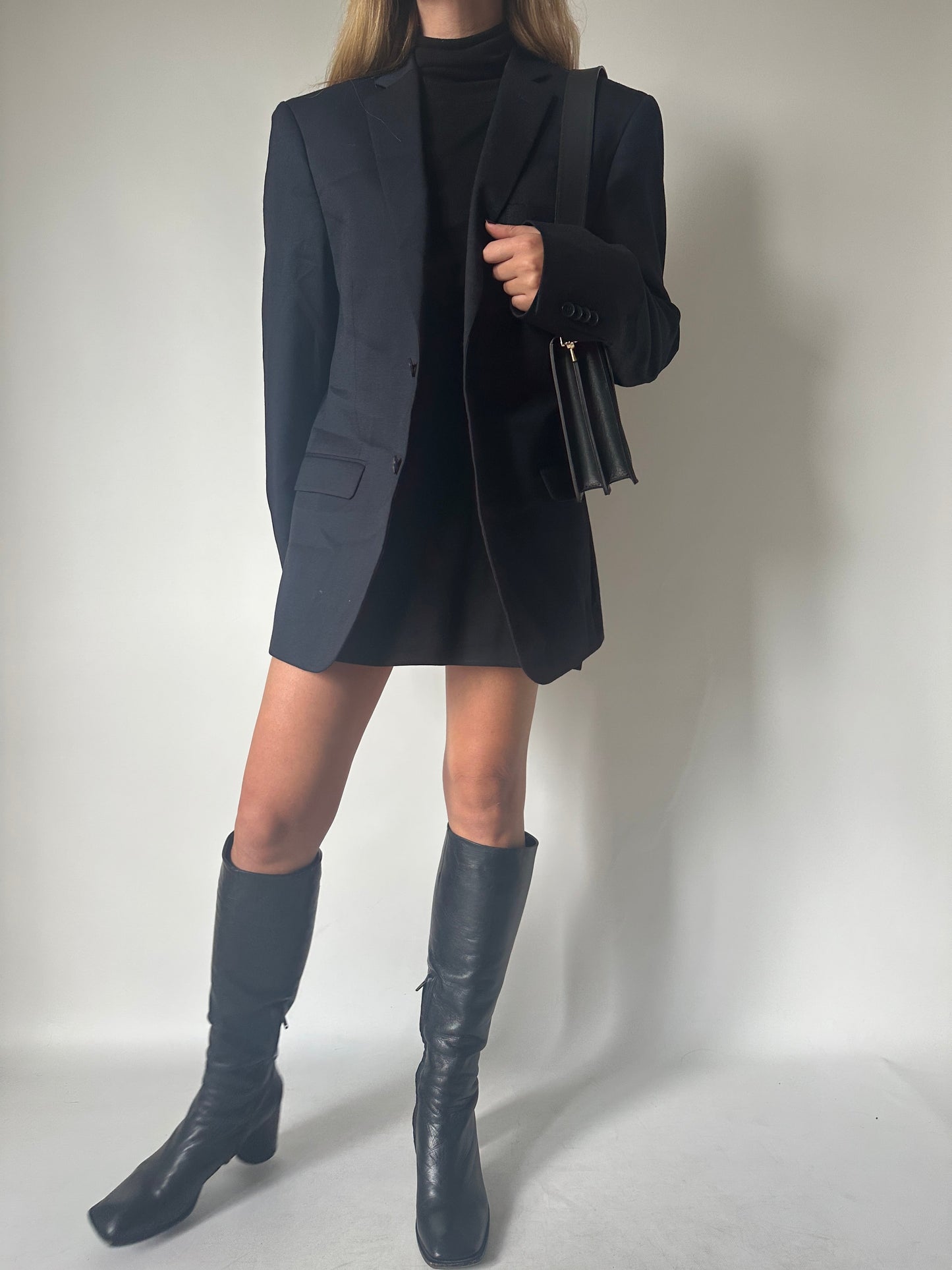 Wool navy oversize blazer