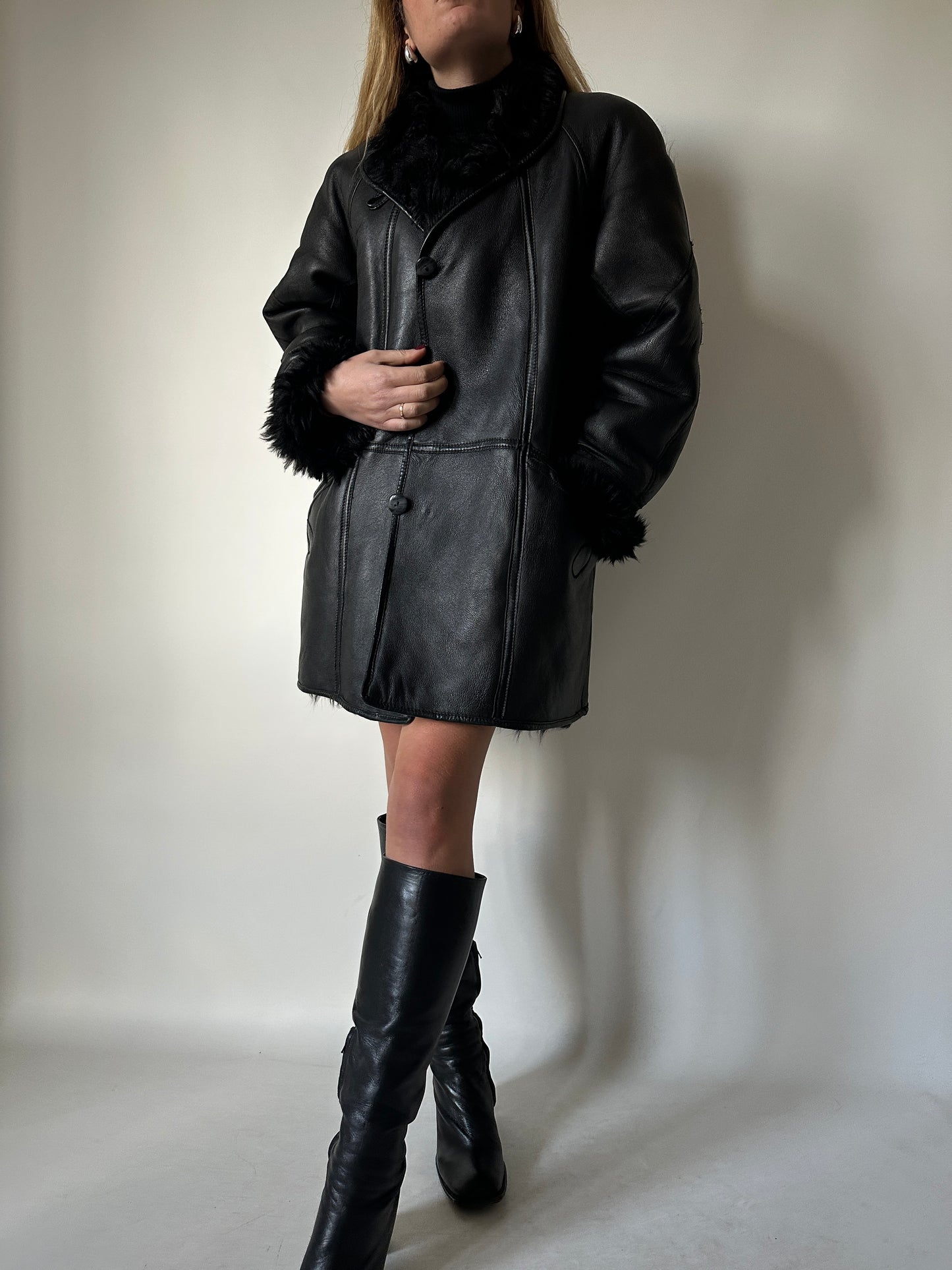 Beautiful black Shearling