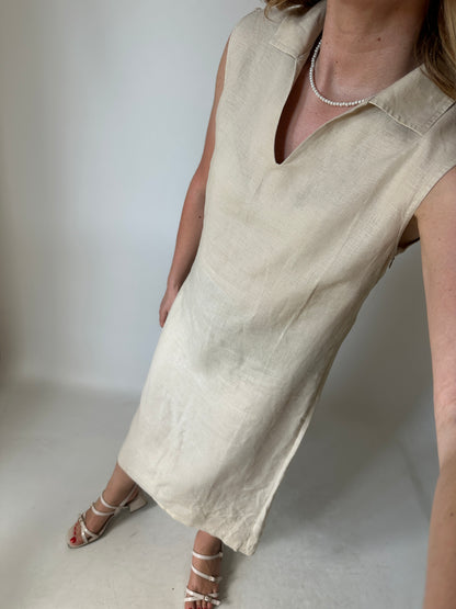 Dreamy sand long linen dress