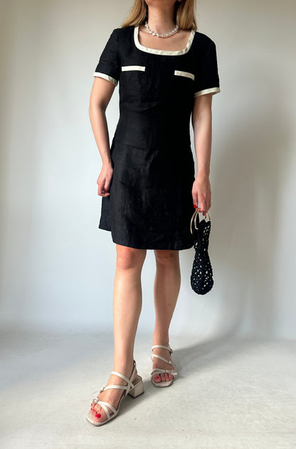 Chanel inspired 100% linen dress