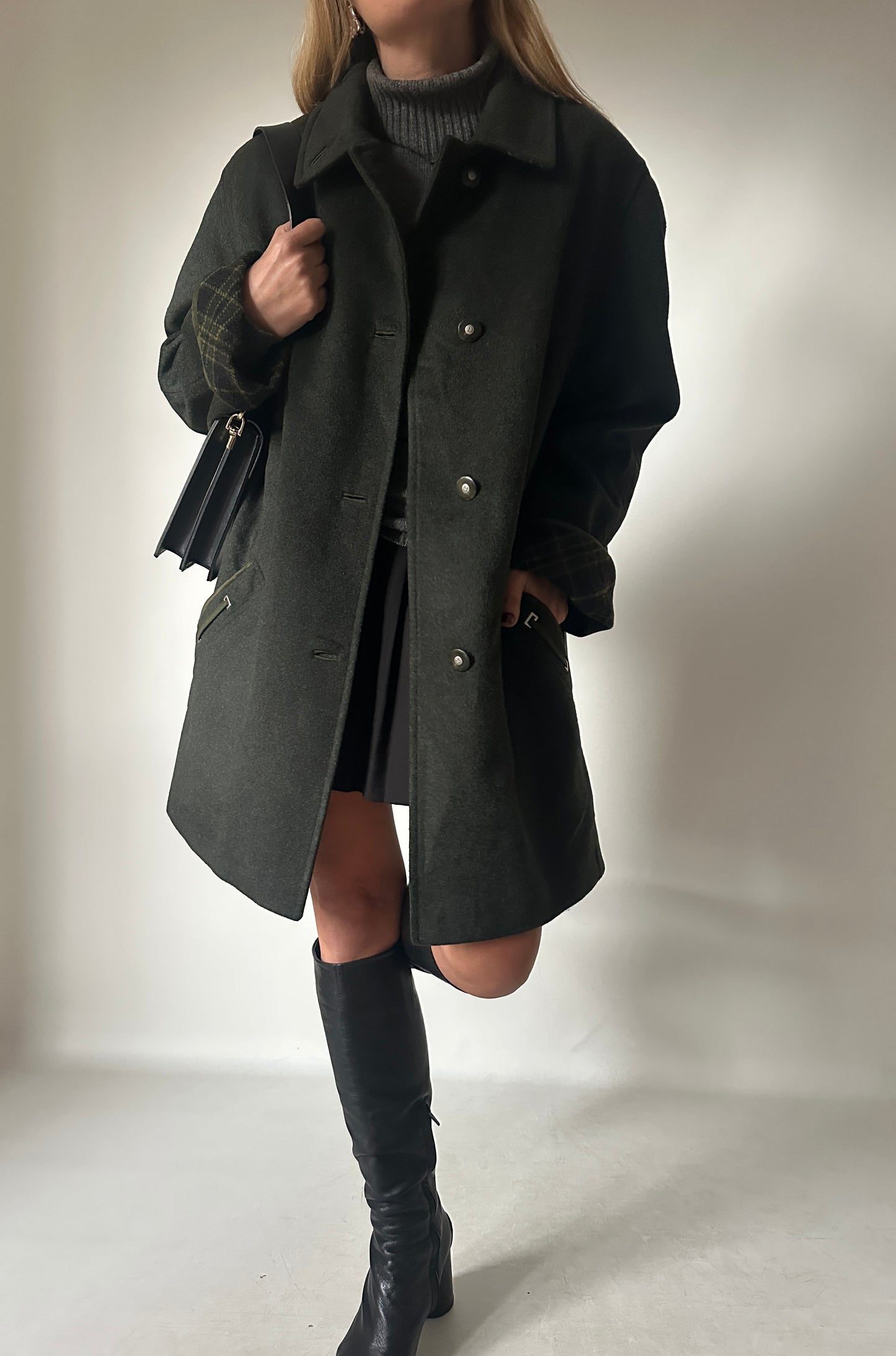 Wool and alpaca green loden