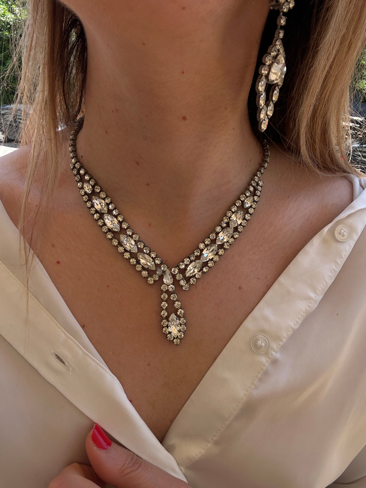 Parure Bridgerton girocollo orecchini e bracciale
