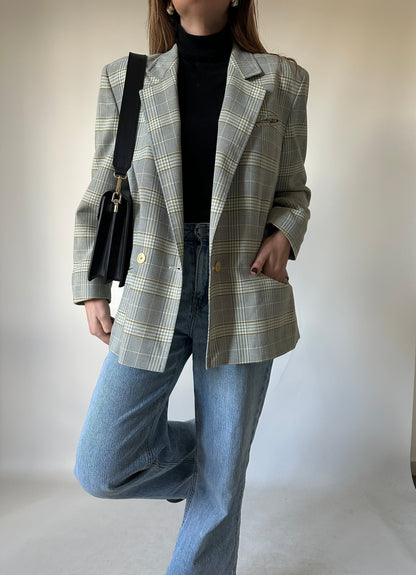 Prince of Wales grey petite blazer