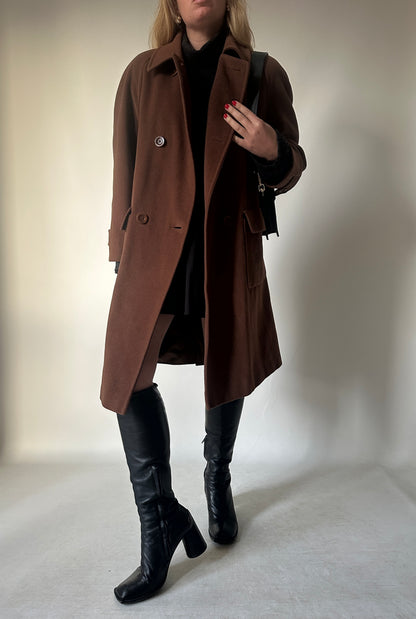 Chocolate wool and angora coat