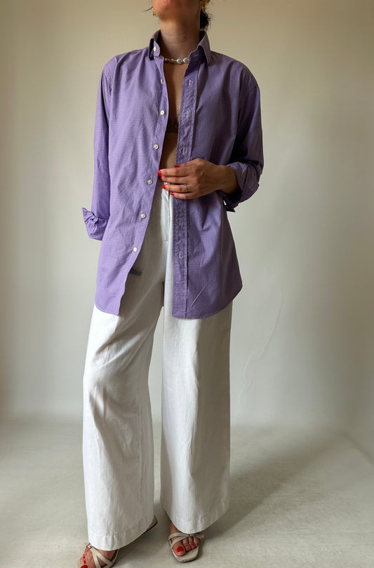 RALPH LAUREN vichy lilac shirt