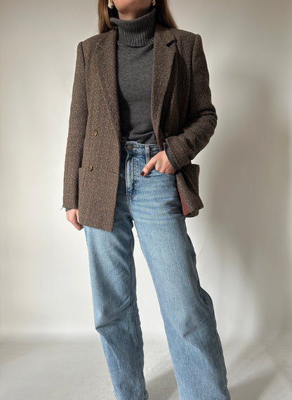 Blazer tramato in lana petite