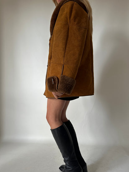 Caramel distressed Shearling