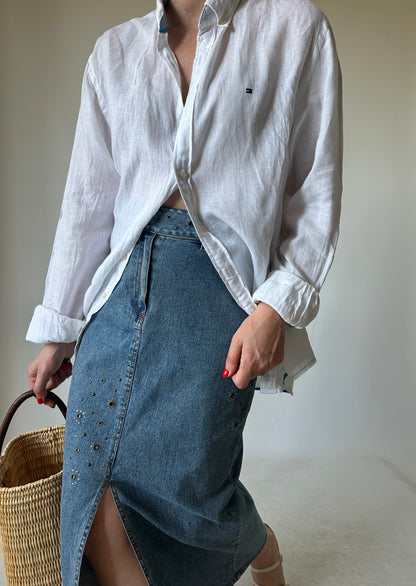 TOMMY HILFIGER linen white shirt