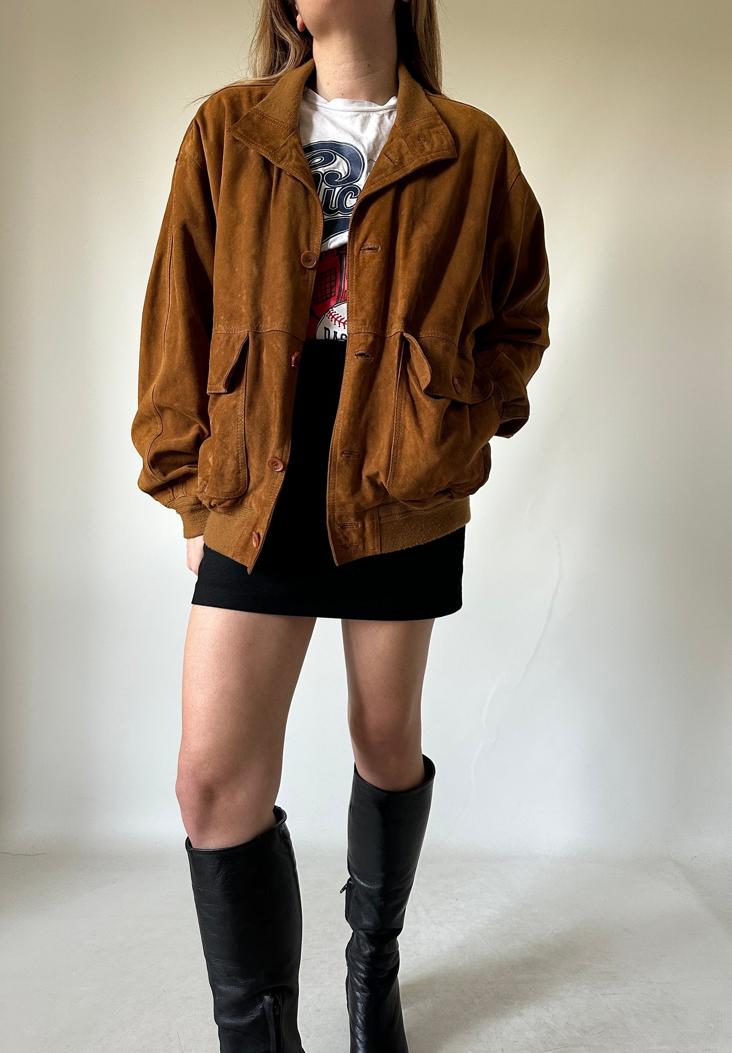 Passpartour suede bomber