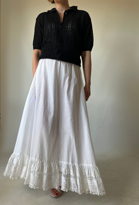 LAURA ASHLEY white cotton skirt