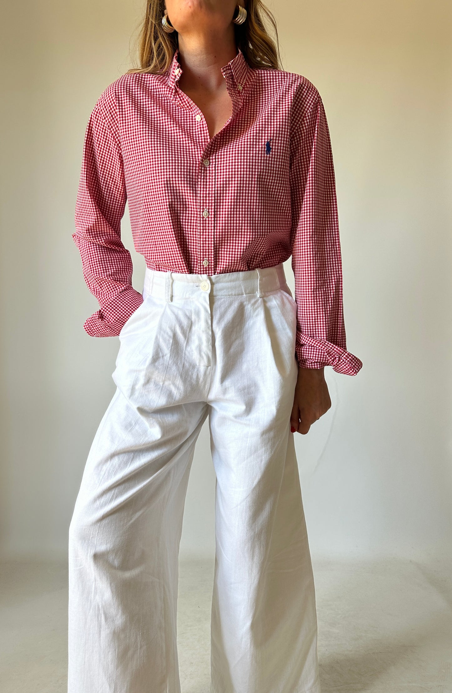 RALPH LAUREN vichy red shirt