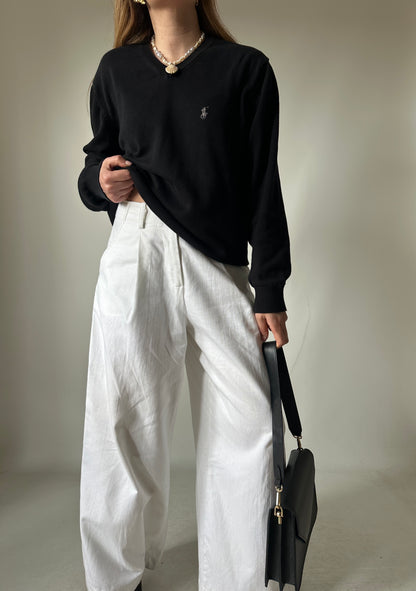 RALPH LAUREN black cotton sweater