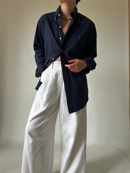 RALPH LAUREN navy petite shirt