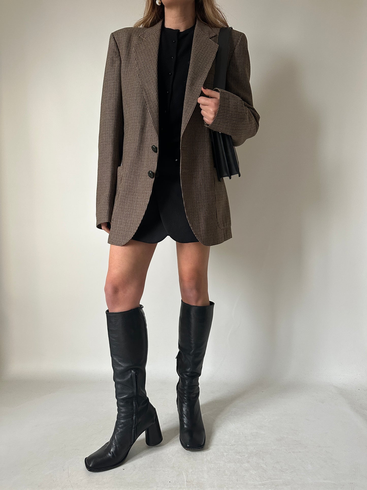 Pied de poule oversize blazer