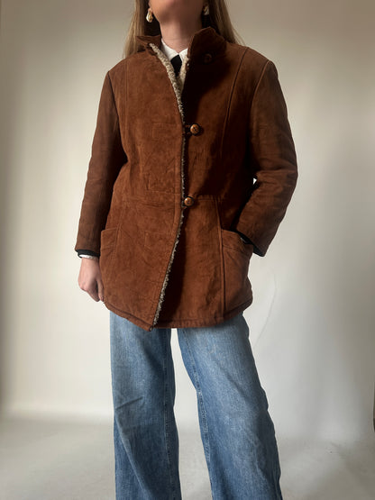 Giacca in suede imbottita