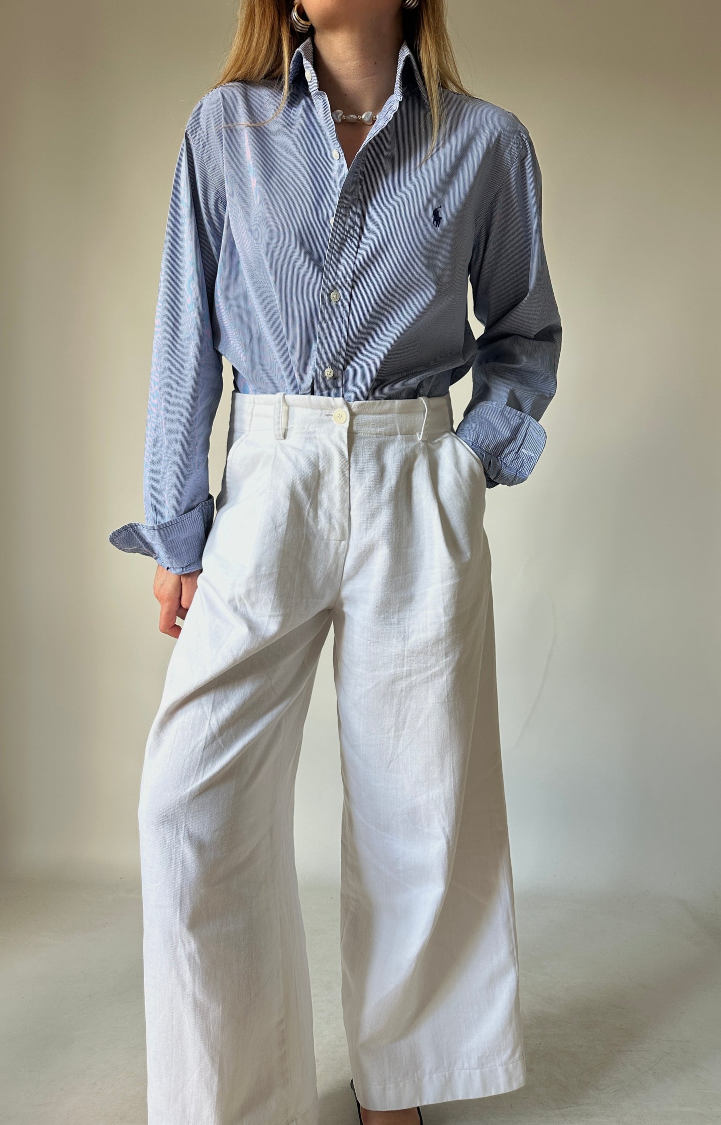 RALPH LAUREN striped blue shirt