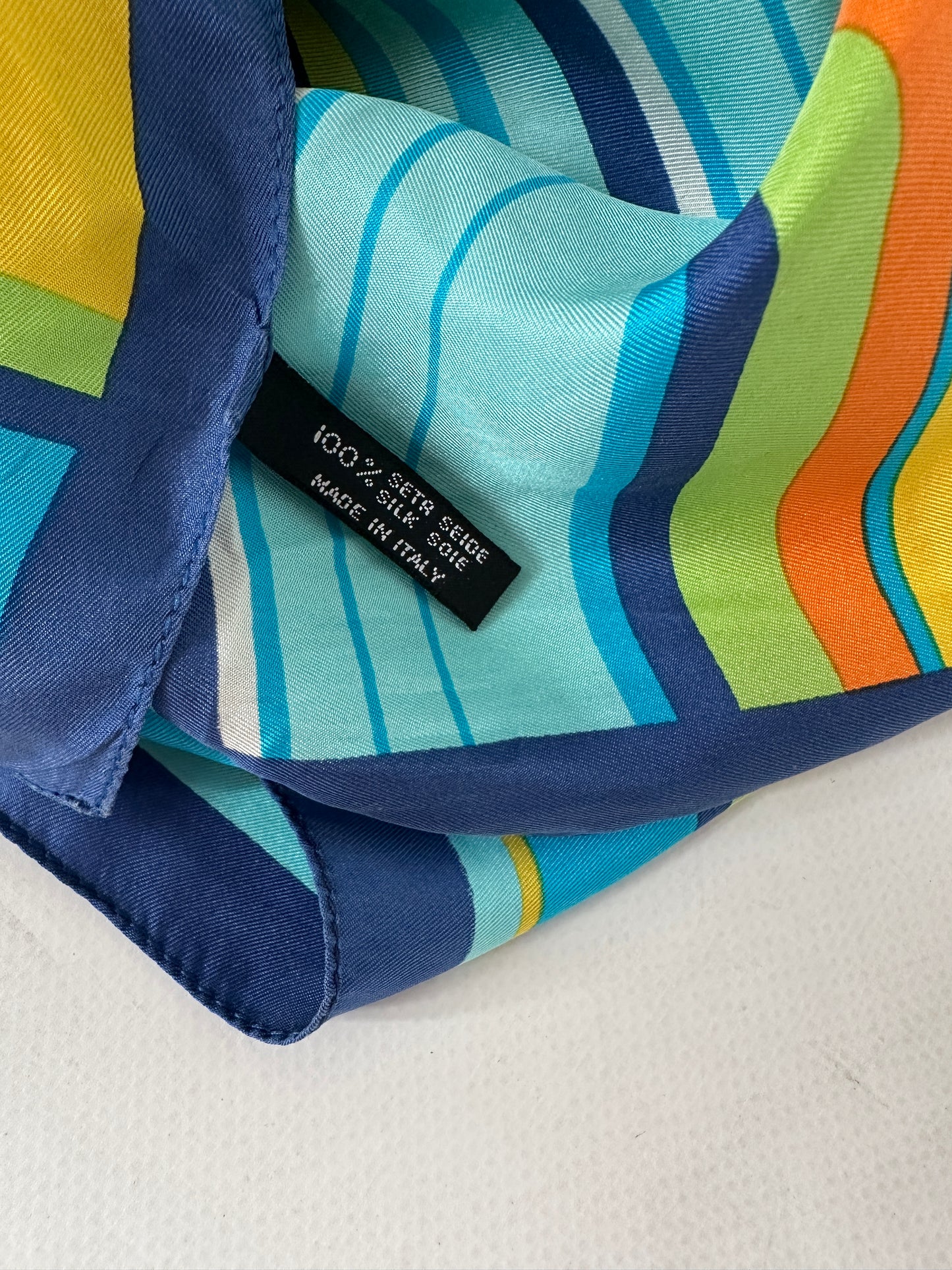 Foulard righe multicolor pura seta