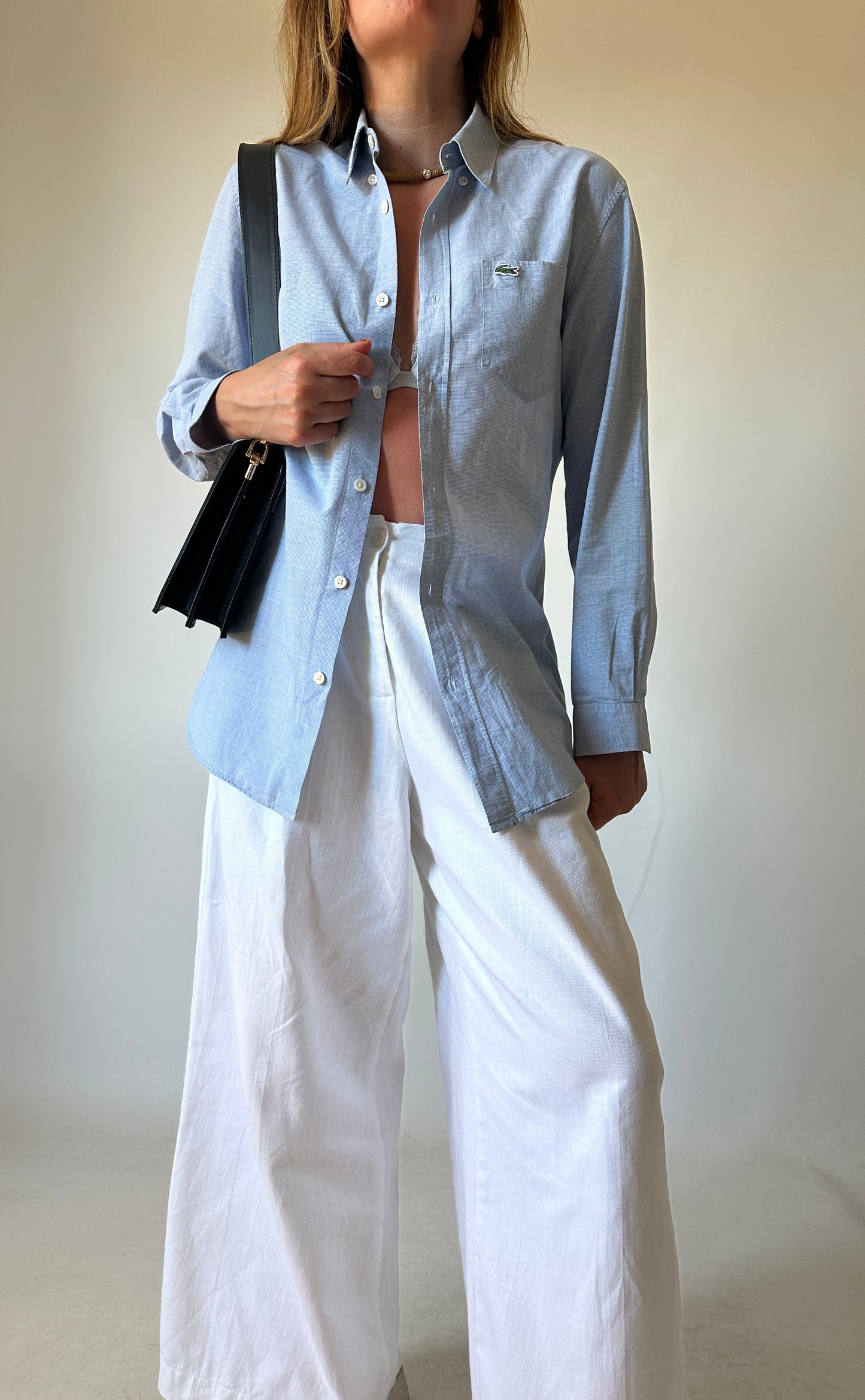 LA COSTE light blue petite shirt