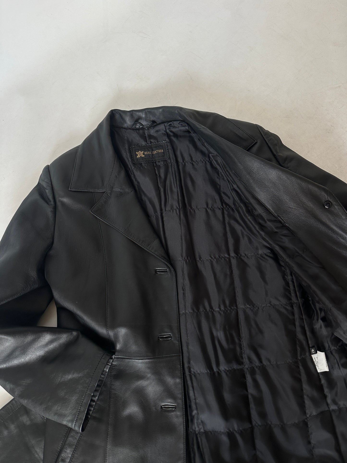 Iconic extra long leather trench