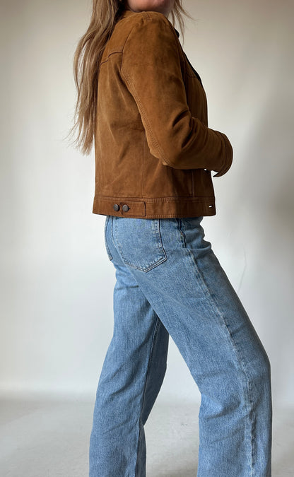 Petite suede casual jacket