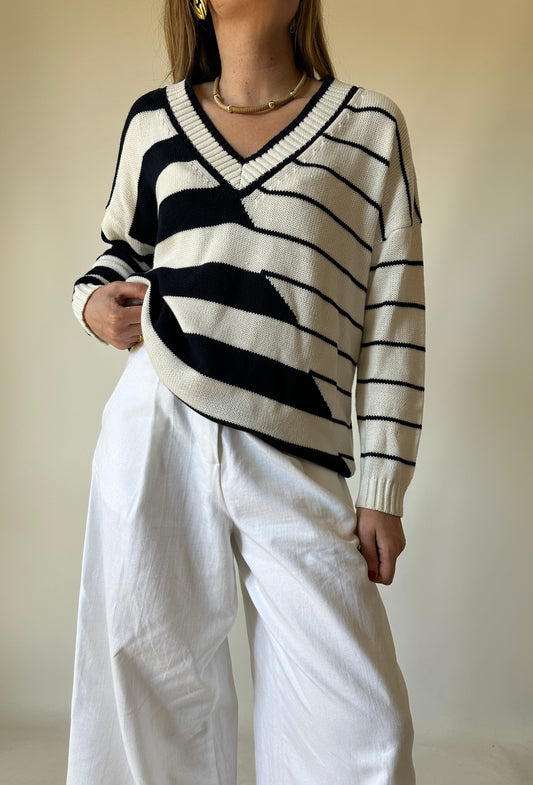 Mariniere chic cotton sweater