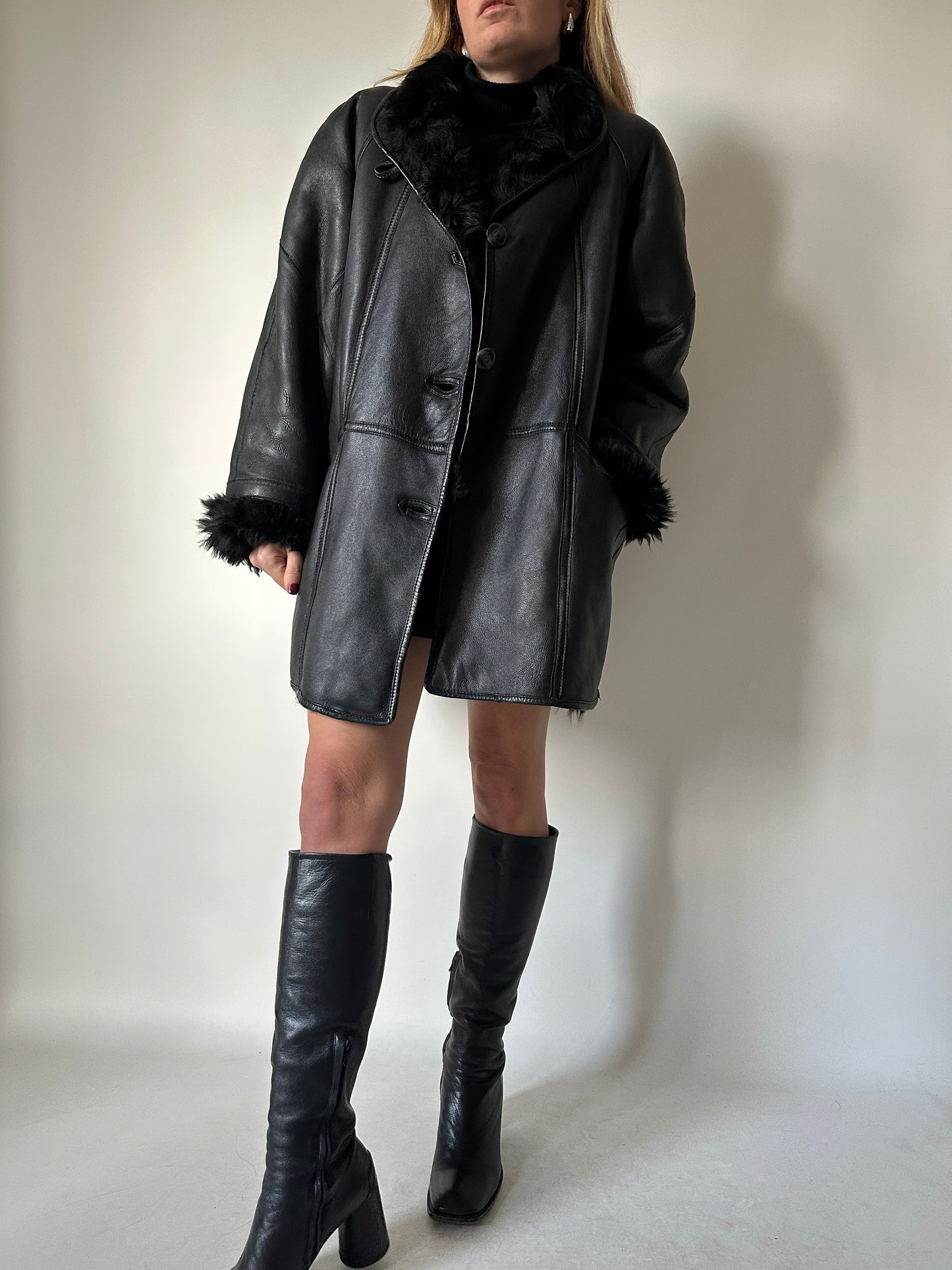 Beautiful black Shearling