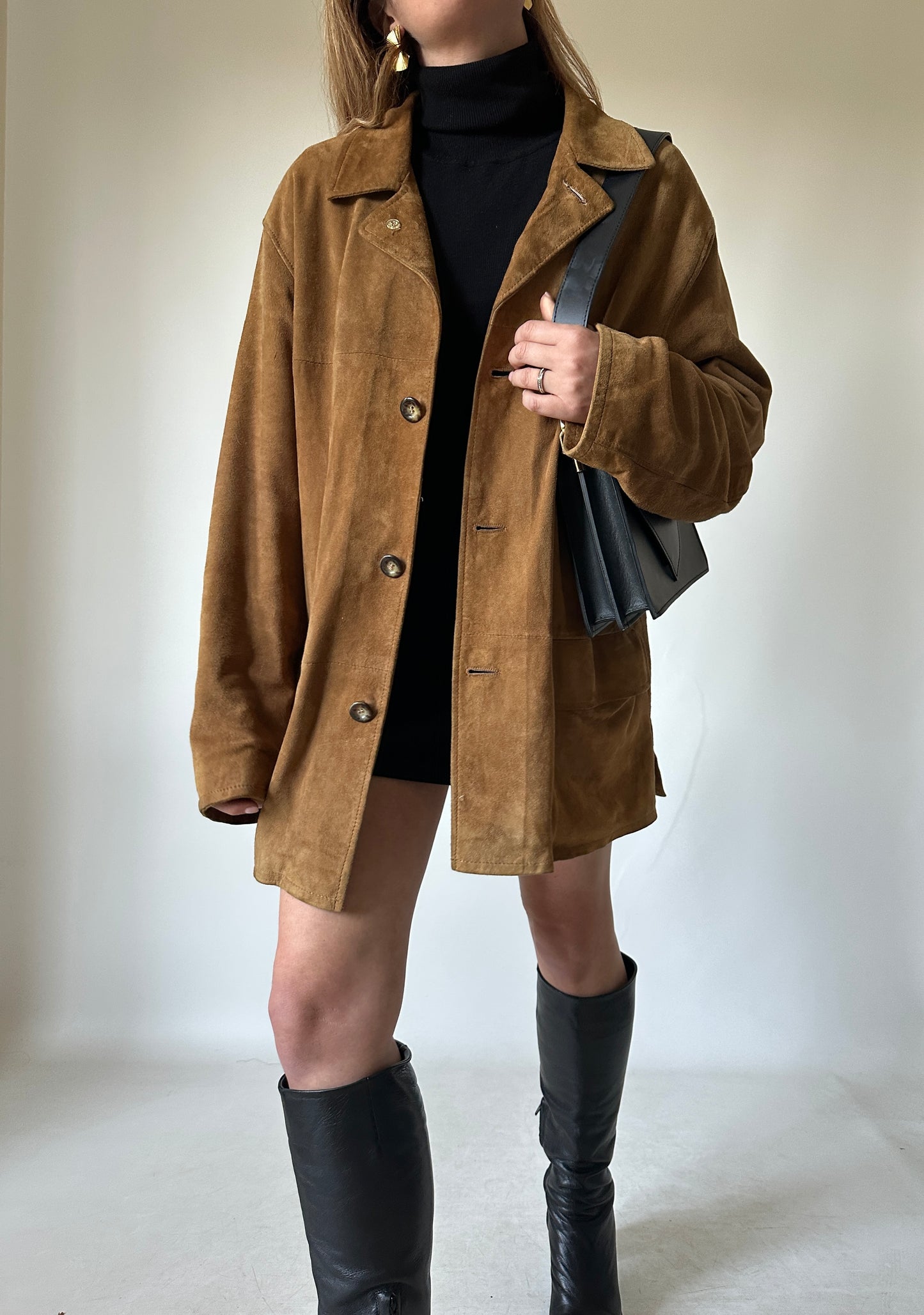 Spring camel suede jacket