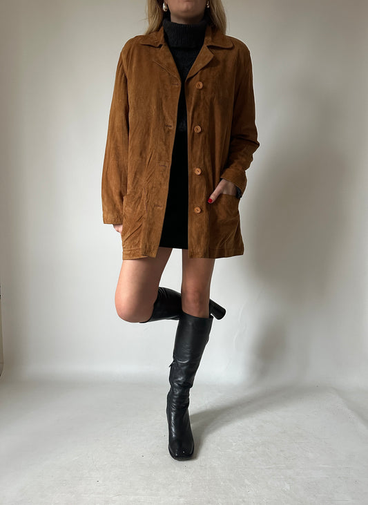Suede leather jacket