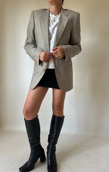 Prince of Wales beige petite blazer