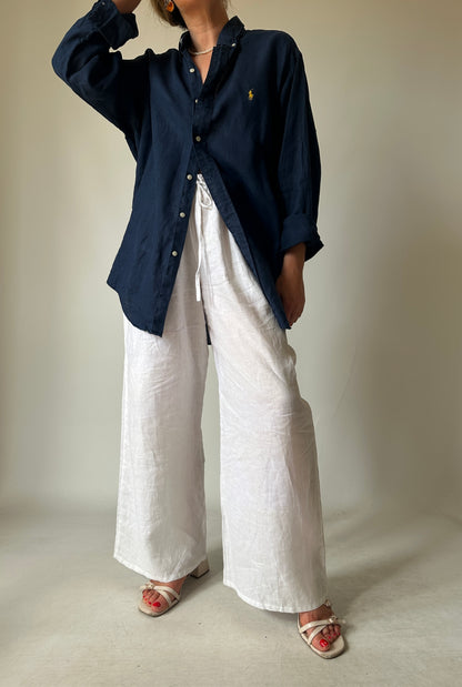 RALPH LAUREN navy linen shirt