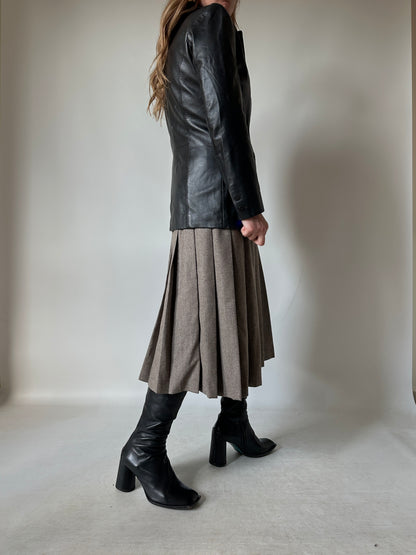 Nappa leather slim jacket