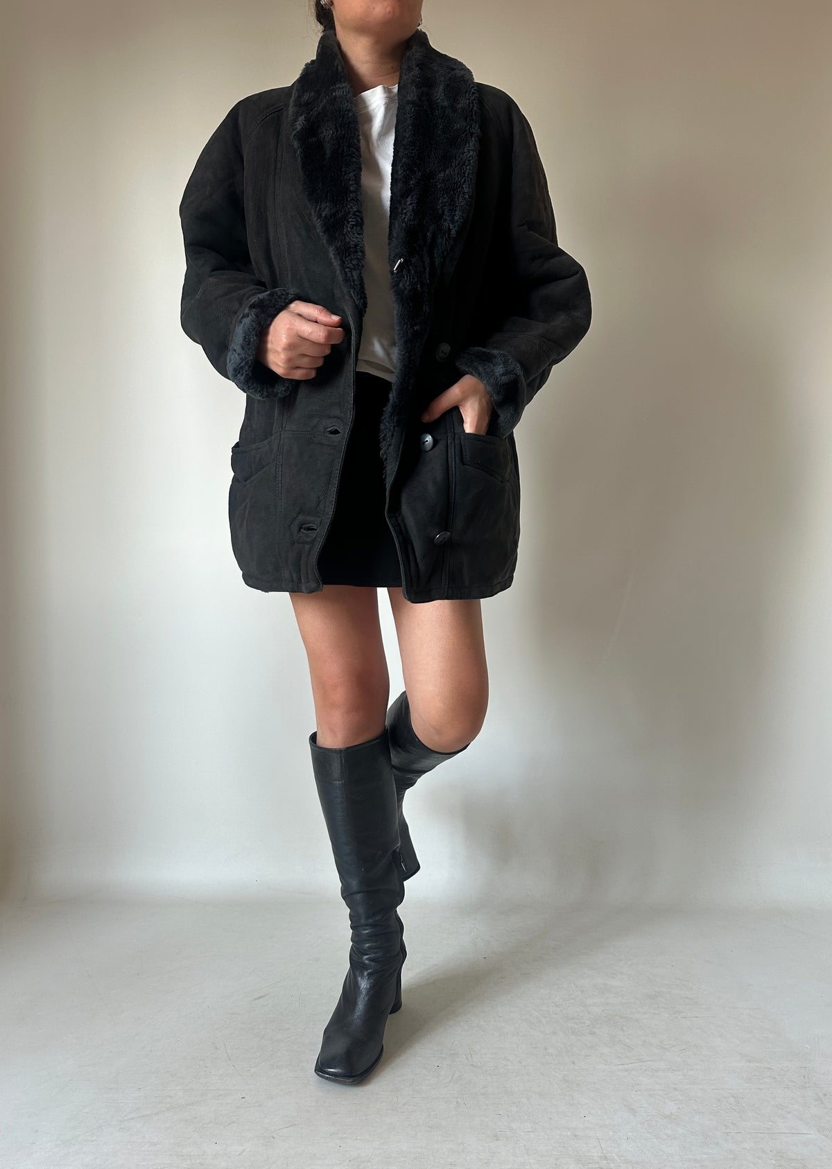 Passpartour black Shearling
