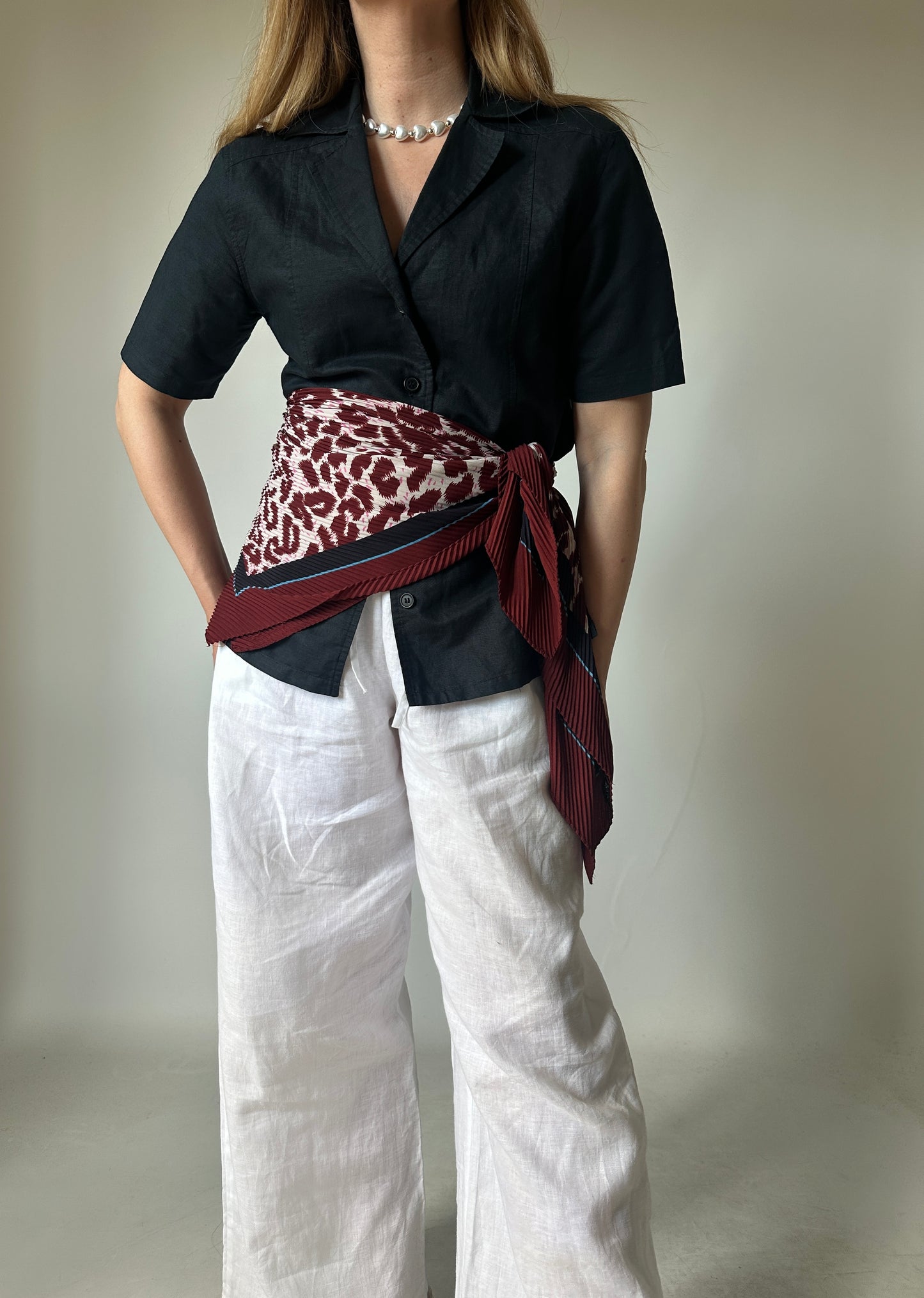Black minimal linen shirt