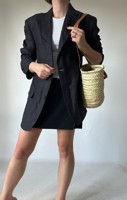 Blazer in puro lino nero