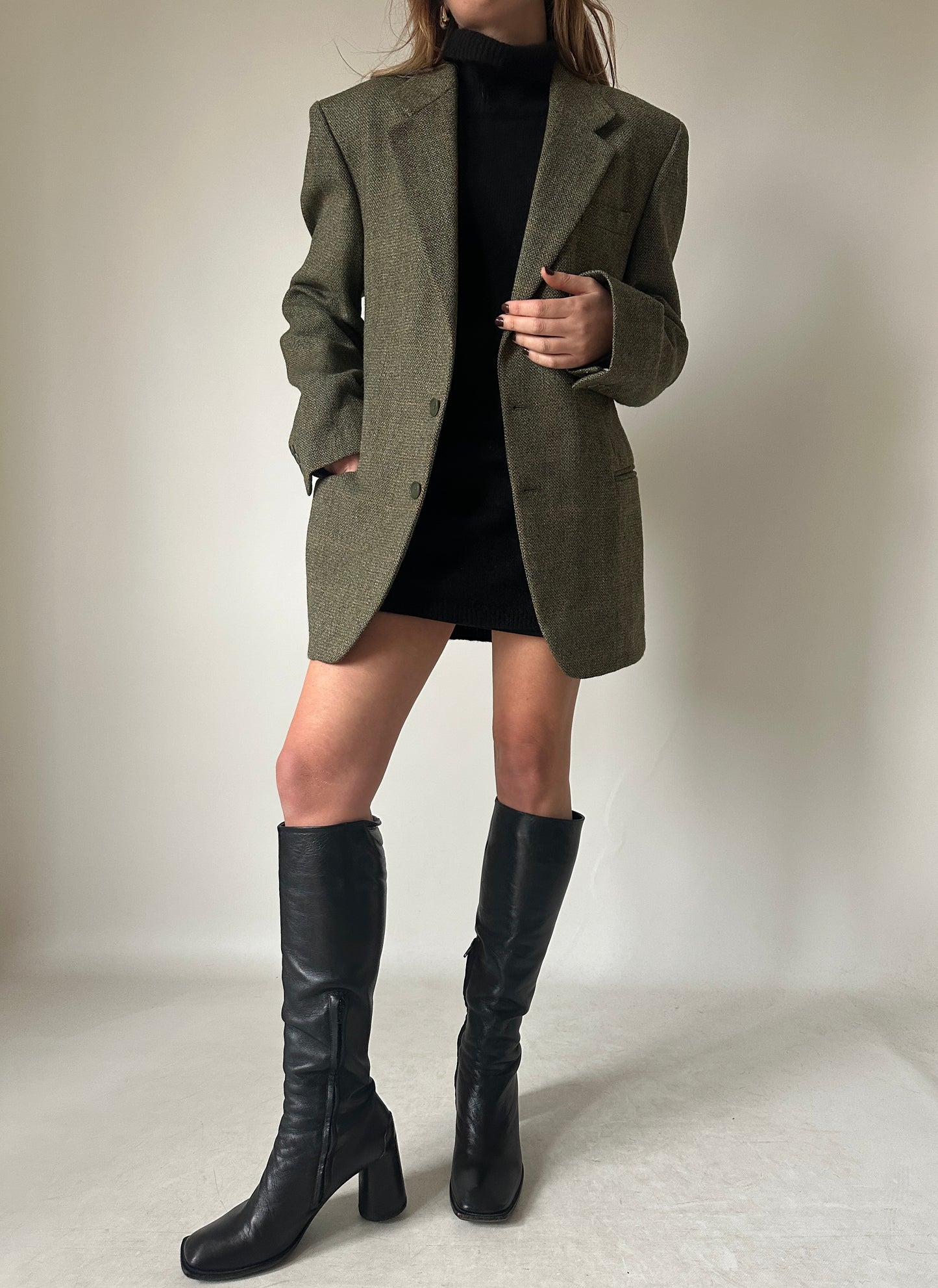 Herringbone verdone blazer
