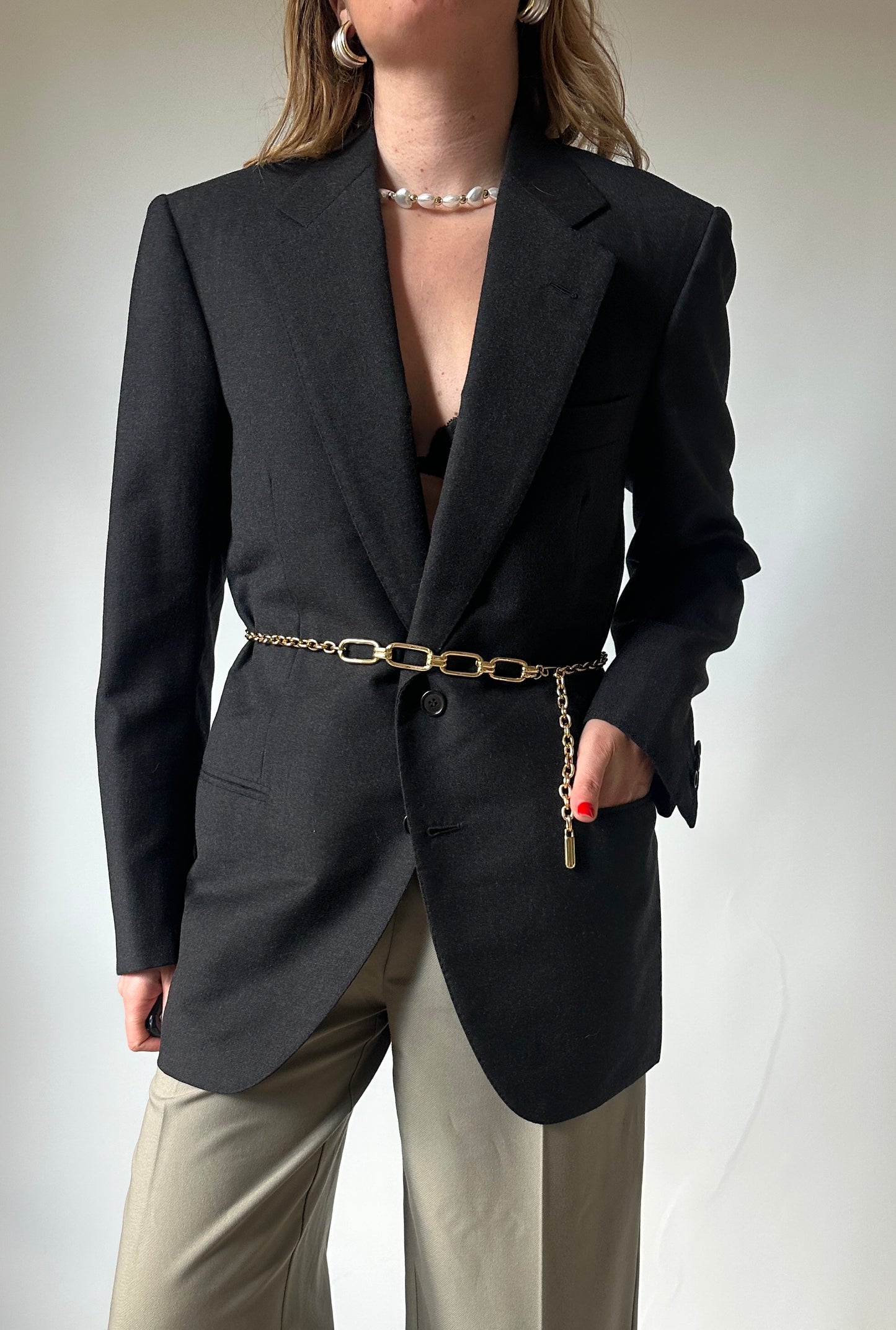 Minimal slim wool blazer