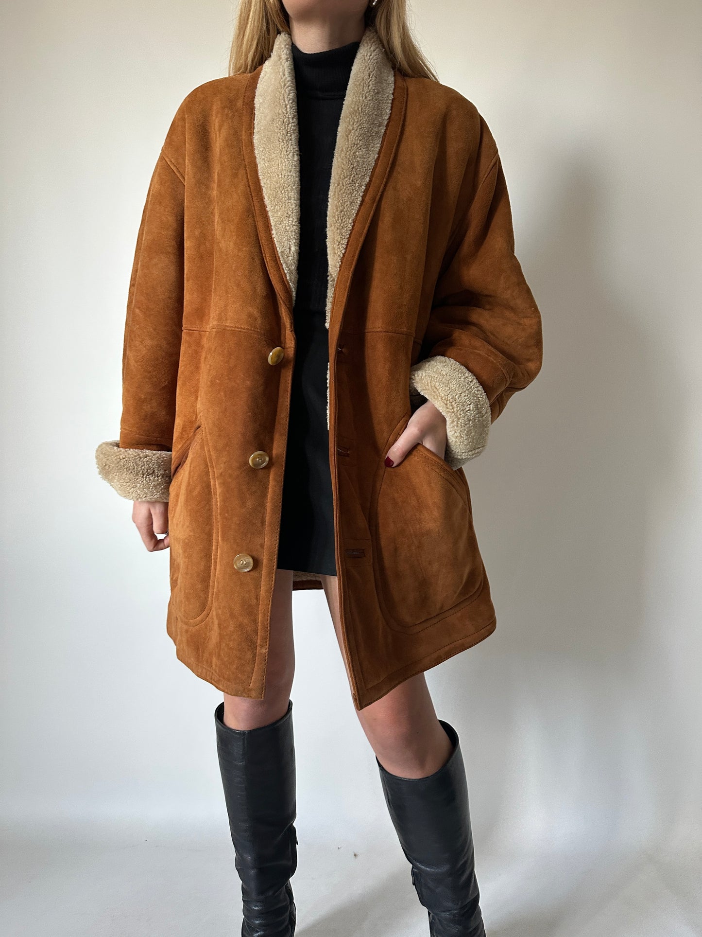 Caramel original suede Shearling