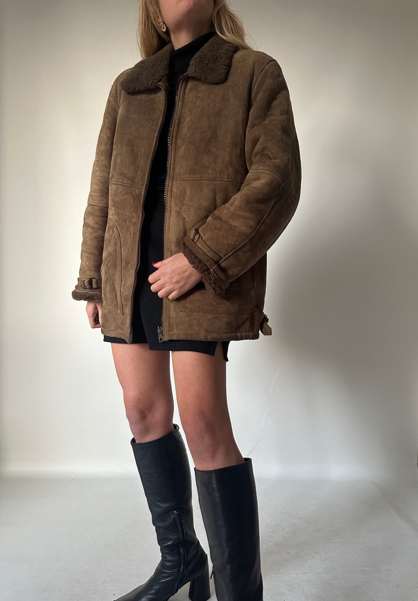 Chocolate bomber Shearling