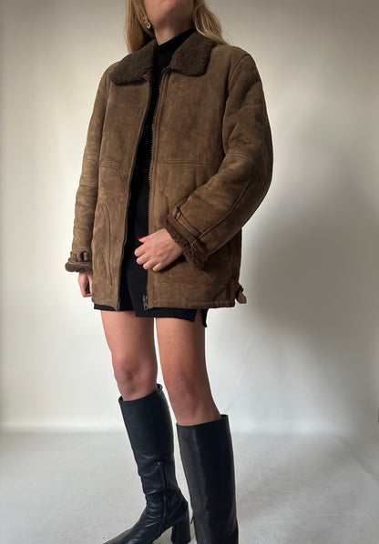 Chocolate bomber Shearling