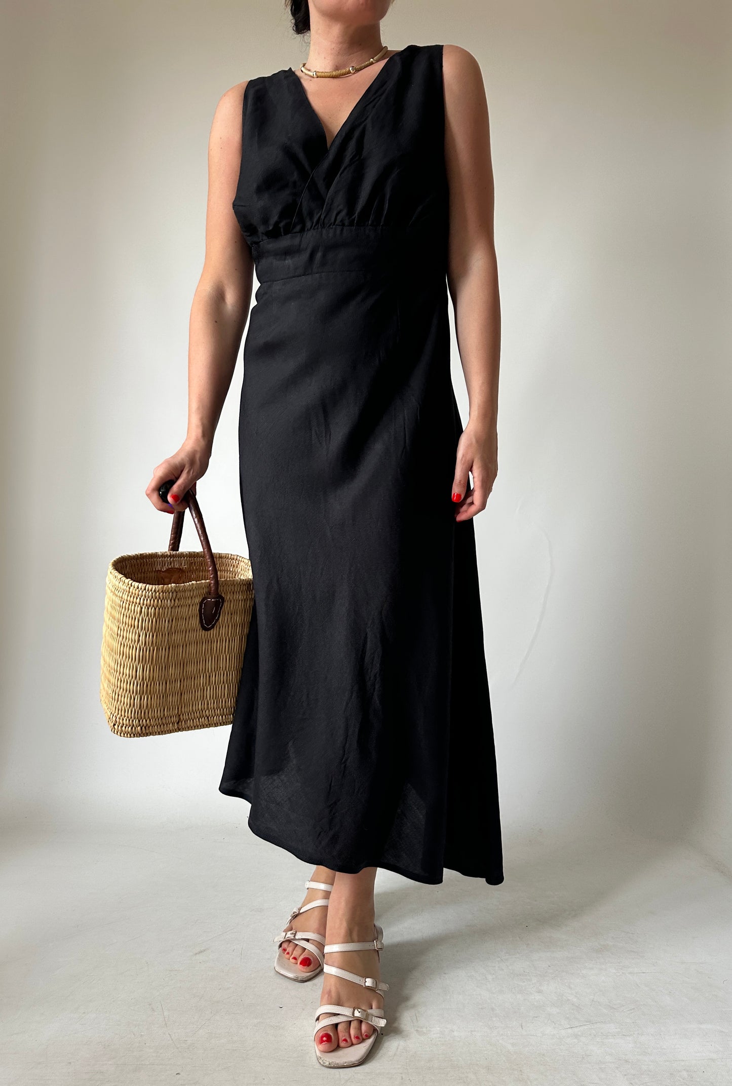 Beautiful black linen dress