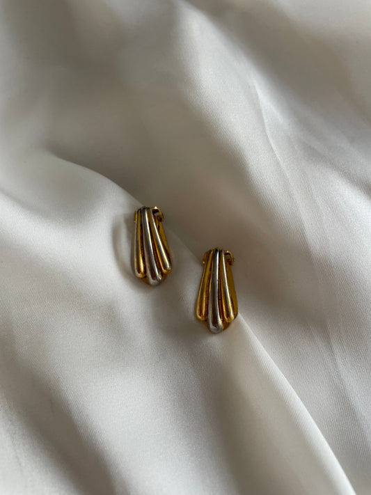 Orecchini mini ventaglio bicolore