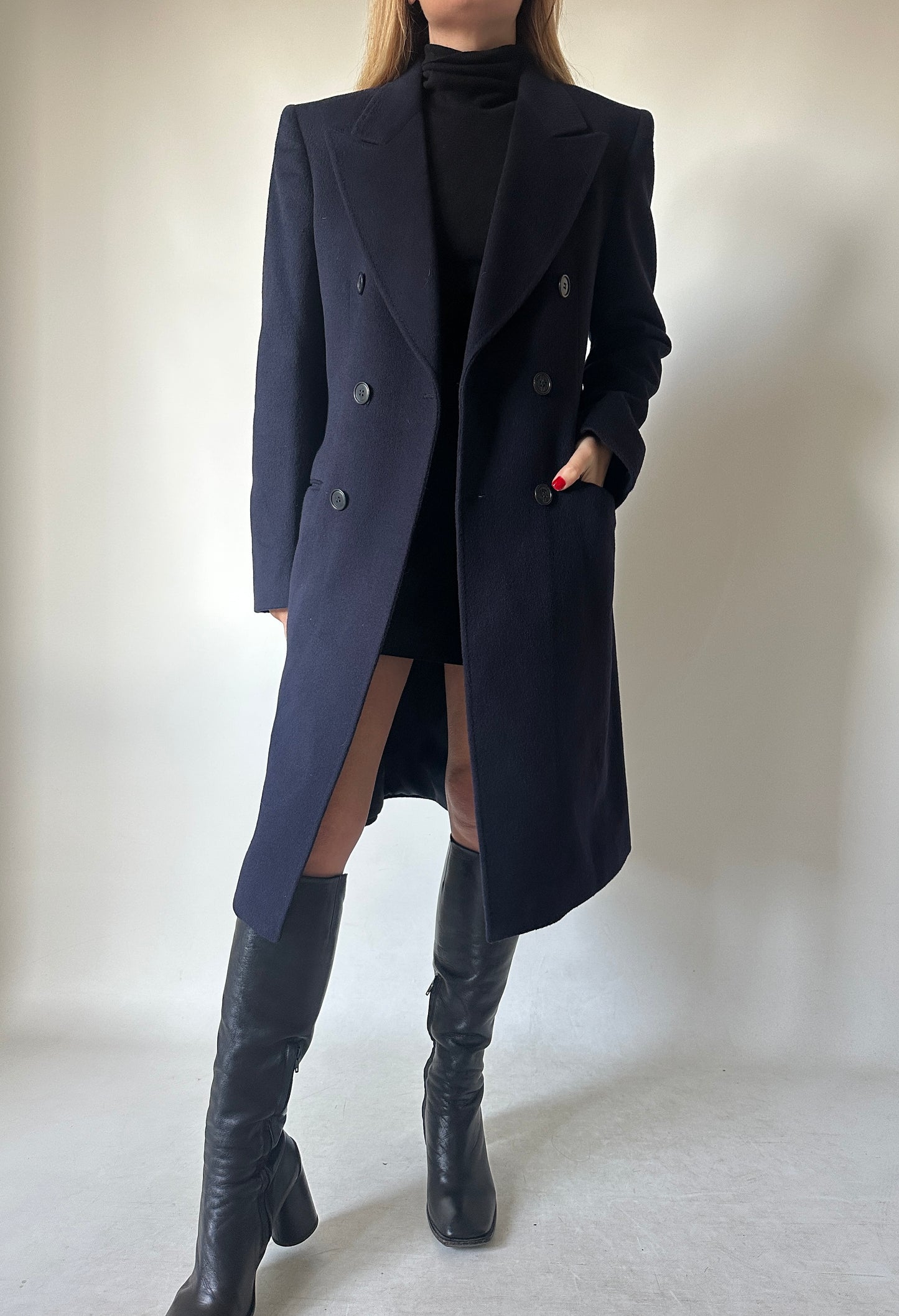Luxury cachemire navy coat