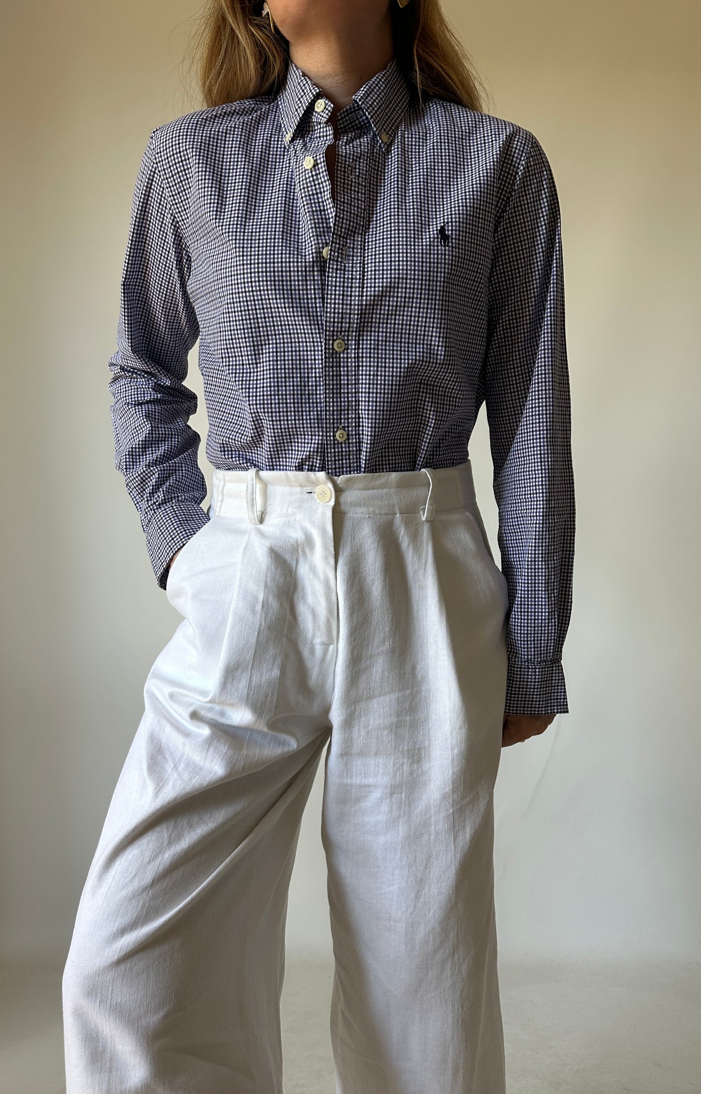 RALPH LAUREN vichy petite shirt