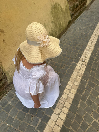 Abito Isabelle in lino - bianco