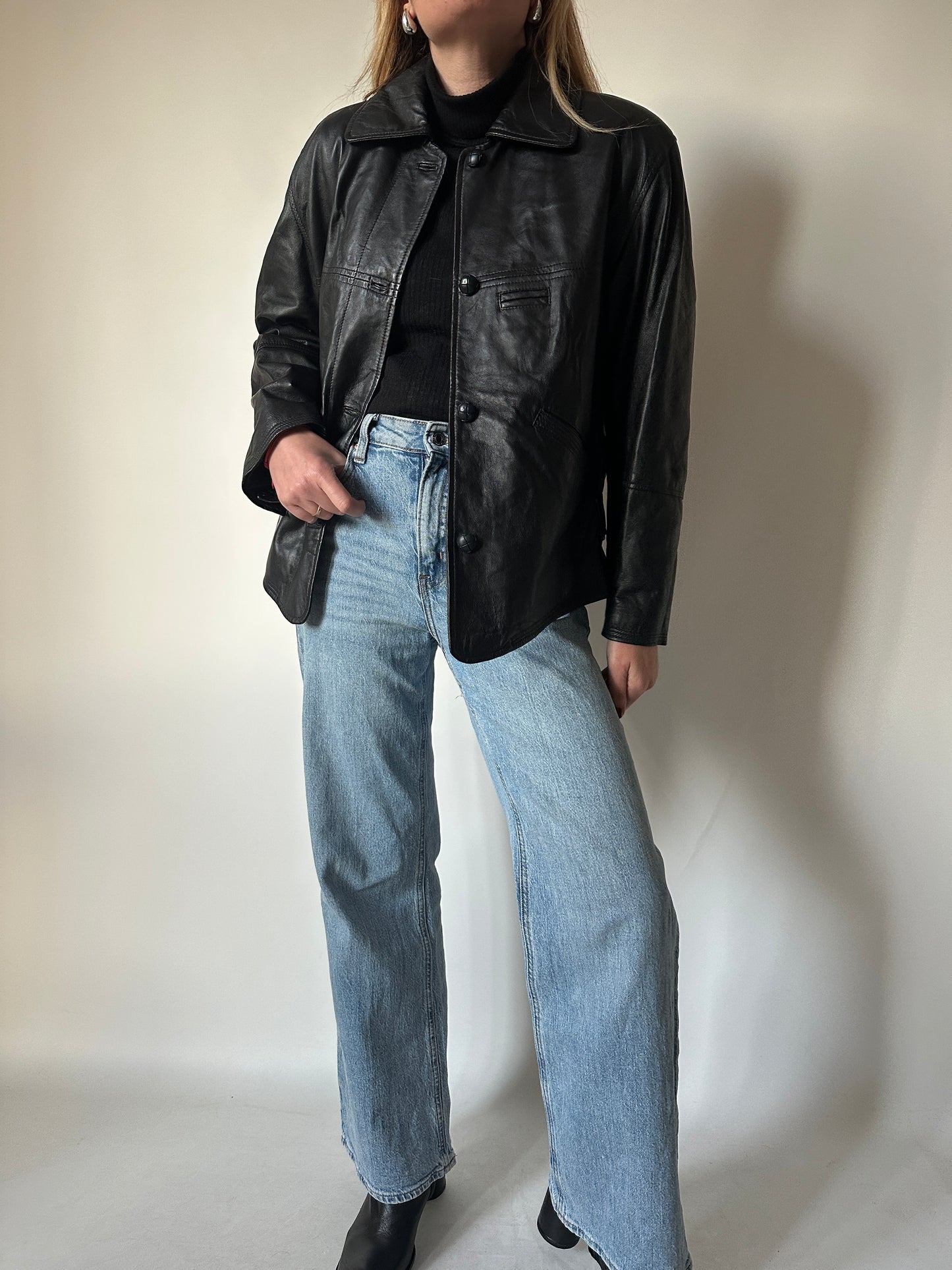 Bomber petite in pelle trapuntato