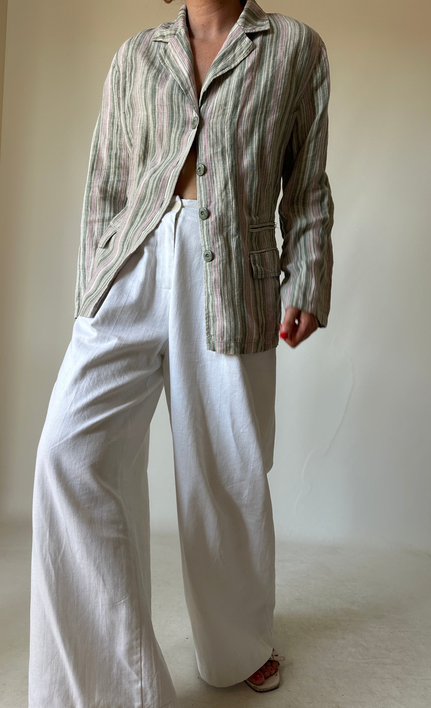 Blazer camicia in lino leggerissimo
