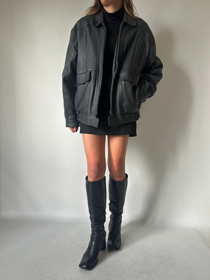Bomber in pelle imbottito